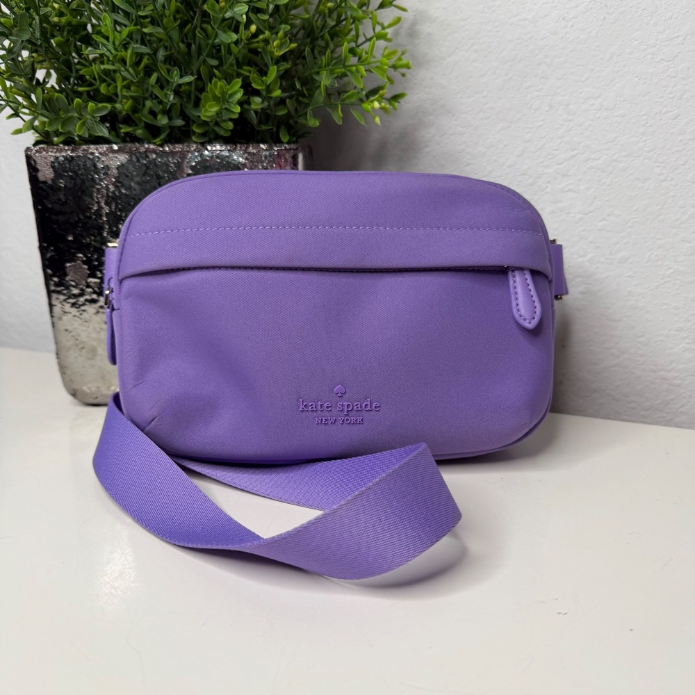 Kate Spade Rainbow Collection Belt Bag Lavender Nylon Adjustable Strap‎ Sporty